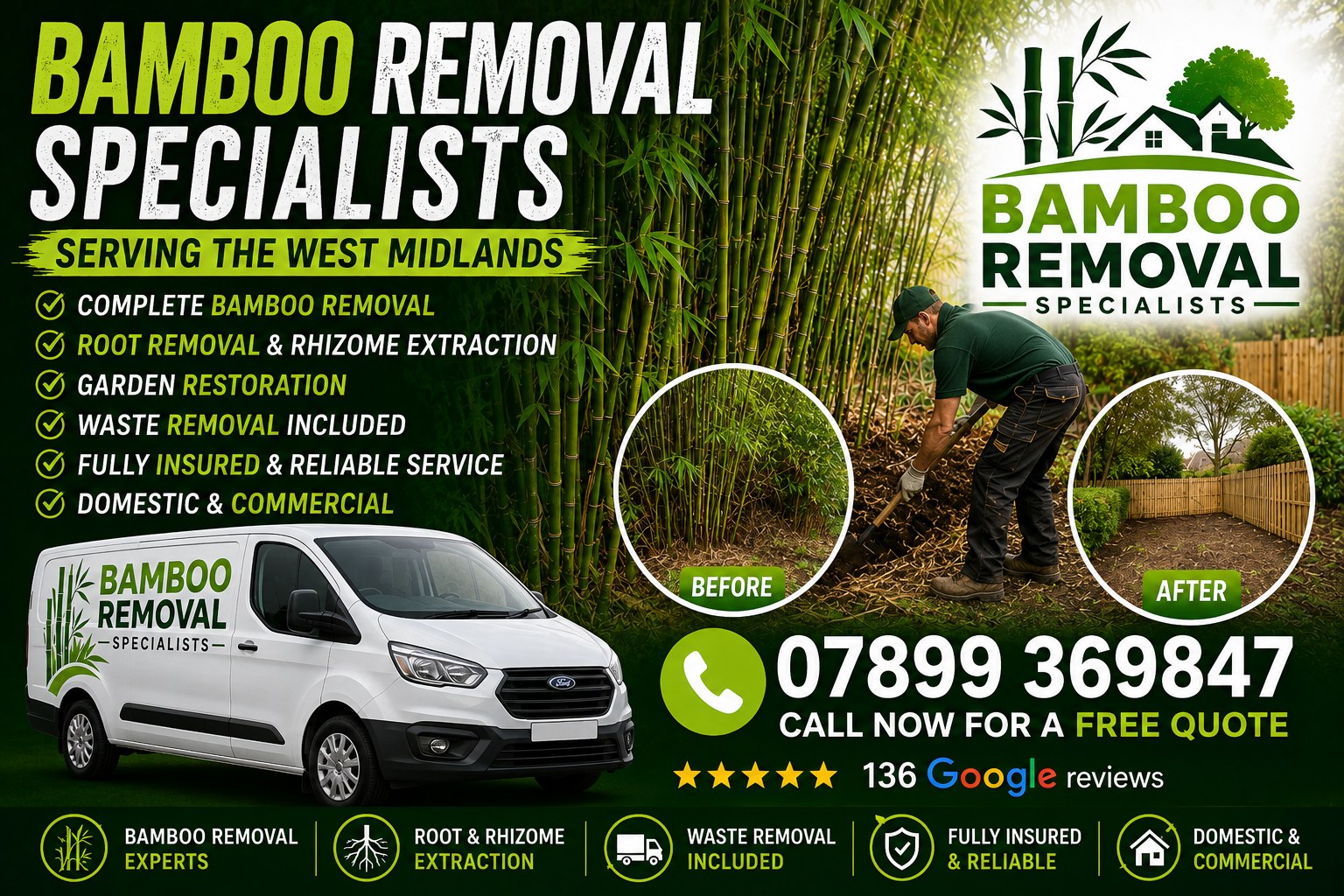 Bamboo Removal Specialists — Serving the West Midlands, complete bamboo and root removal